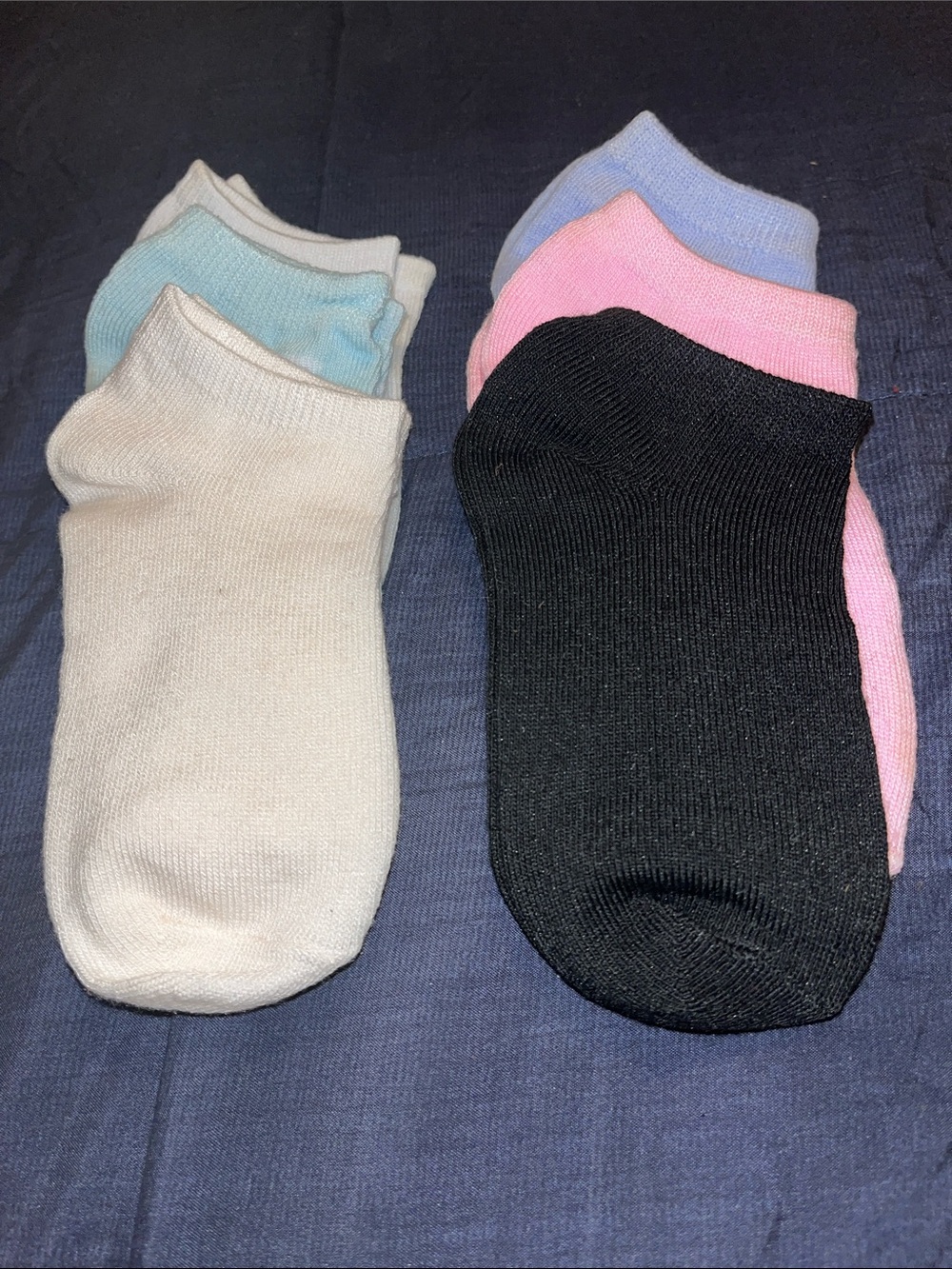 6 pair of multi color girls socks